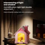 500ML Portable Mini Snow House Humidifier USB Desktop Snowman Colorful Ambient Light Air Humidifiers - Image 10