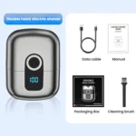 Portable Mini Dual Head Electric Shaver for Men - LCD Display, Floating Blades, Waterproof, USB-C Rechargeable - Image 10