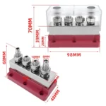 600A RV Yacht Copper Bolt 4 Stud Heavy Duty Busbar Terminal - Image 9