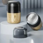 Wood Grain Electric Shaver Rechargeable Men Shaver with 6 Stainless Steel Blades, Waterproof Washable Head & High-Power Motor for Smooth Shaving