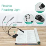 Hose Clip Book Light Night Reading Lamp Adjustable Brightness USB Rechargeable Book Clip Lights - Image 7
