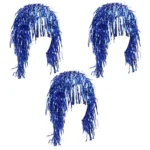 3pcs Cosplay Disco Wigs Foil Tinsel Shiny Party Hats Funny Atmosphere Festive Decoration Performance Props