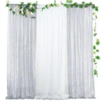 Hotel Wedding Banquet Site Background Curtains Embroidered Cloth Sequin Curtains Festival Party Decoration - Image 2