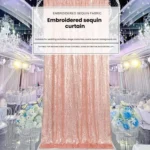 Hotel Wedding Banquet Site Background Curtains Embroidered Cloth Sequin Curtains Festival Party Decoration - Image 5