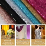 Hotel Wedding Banquet Site Background Curtains Embroidered Cloth Sequin Curtains Festival Party Decoration - Image 6