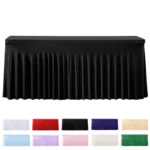 Spandex Table Skirt for Rectangle Table Stretchable Wrinkle Resistant Tablecloth for Weddings Parties Tradeshows - Image 2