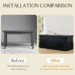 Spandex Table Skirt for Rectangle Table Stretchable Wrinkle Resistant Tablecloth for Weddings Parties Tradeshows - Image 4