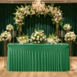 Spandex Table Skirt for Rectangle Table Stretchable Wrinkle Resistant Tablecloth for Weddings Parties Tradeshows - Image 5