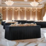 Spandex Table Skirt for Rectangle Table Stretchable Wrinkle Resistant Tablecloth for Weddings Parties Tradeshows - Image 7