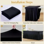 Spandex Table Skirt for Rectangle Table Stretchable Wrinkle Resistant Tablecloth for Weddings Parties Tradeshows - Image 10