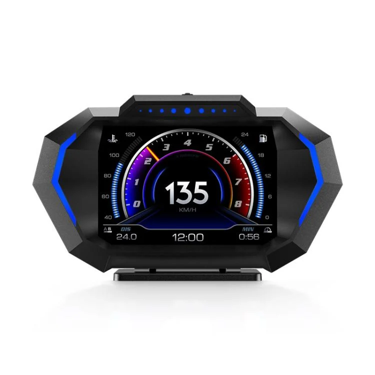 TBD06059891.webp P24 Multifunctional Car HUD Head-up Display OBD+GPS Digital Speedometer Slope Meter - Image 1