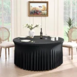 Polyester Elastic Tablecloth Cover Wedding Banquet Party Decoration Round Table Skirt Office Tablecloth
