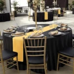 Polyester Elastic Tablecloth Cover Wedding Banquet Party Decoration Round Table Skirt Office Tablecloth - Image 10