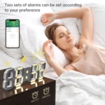 APP Remote Control 3D Led Wall Digital Color Clock Alarm /Date/Temp Display Wall & Table Clock - Image 5