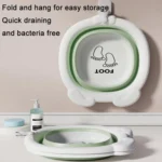 Children Silicone Folding Washbasin Portable Thickened Hangable Butt Washbasin For Babies - Image 6