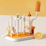 Baby Bottle Drying Rack Drain Drying Rack Insertable Bottle Brush Nipple Brush Storage Holder - Image 2