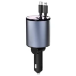 100W Metal Car Retractable Cable Cigarette Lighter Charger