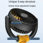 F4505 Car Triple-Head Rotatable Fan Auto 3-Way Folding Fan - Image 5