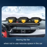 F4505 Car Triple-Head Rotatable Fan Auto 3-Way Folding Fan - Image 7