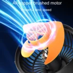 F4505 Car Triple-Head Rotatable Fan Auto 3-Way Folding Fan - Image 9