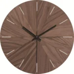 12-inch Imitation Wood Grain Texture Decorative Wall Clock Silent Quartz Clock Holiday Gift