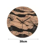 12-inch Imitation Wood Grain Texture Decorative Wall Clock Silent Quartz Clock Holiday Gift - Image 6
