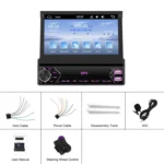 7 inch Universal Manual Retractable Screen Car MP5 Player Car Center Control All-in-One Wired Carplay - Image 17