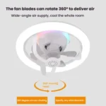 50W Ceiling Fan Light With E27 Socket 3 Speeds Adjustable RGB LED Strip - Image 3