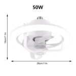 50W Ceiling Fan Light With E27 Socket 3 Speeds Adjustable RGB LED Strip - Image 10