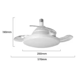 22.5-inch Invisible Blade Ceiling Fan Light with E27 Socket Dimmable LED, 3 Color Temperatures, 3 Speeds, 2H/4H Time - Image 11