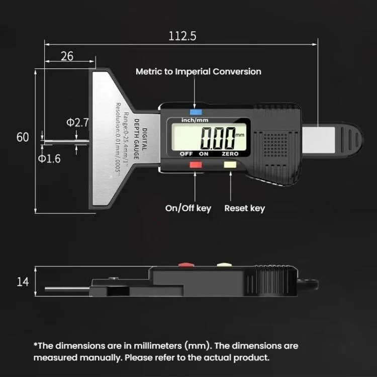 TBD06060511_B2.webp Syntek Digital Depth Ruler 0-25mm Electronic Tire Tread Measuring Ruler - Image 3