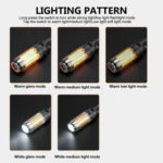 Rechargeable Dual Light Source Camping Lantern & Flashlight Warm/White Portable Outdoor Light - Image 5