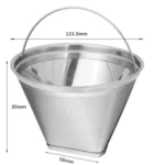 Replacement Filter Basket For Drip Coffee Makers Universal Ultra-Fine Mesh Coffee Powder Basket With Durable Handle - Image 2