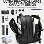 WEIXIER B759 Simple Expandable Men Shoulder Bag Large Capacity Laptop Backpacks - Image 3