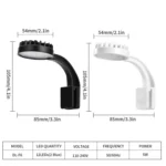 5W Blue White Aquarium LED Clip Light with 12 LEDs USB Powered Mini Fish Tank Light for Aquatic Plants, Water Grass & Small Tanks - Image 7