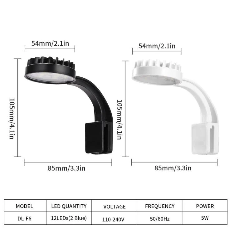 TBD06060678_B6.webp 5W Blue White Aquarium LED Clip Light with 12 LEDs USB Powered Mini Fish Tank Light for Aquatic Plants, Water Grass & Small Tanks - Image 7