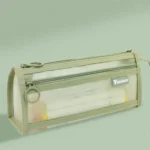 Large Capacity Double-Layer Mesh Pencil Case Triangular Base Design Exam Accessory Pouch