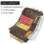 HUMERPAUL BP852 RFID Leather Anti-Theft Wallet Short Double Zipper Wallet - Image 4