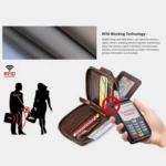 HUMERPAUL BP735 Leather Horizontal Zipper Wallet Multiple Card Slots RFID Anti-Theft Protection Men Purse - Image 2