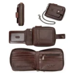 HUMERPAUL BP735 Leather Horizontal Zipper Wallet Multiple Card Slots RFID Anti-Theft Protection Men Purse - Image 4
