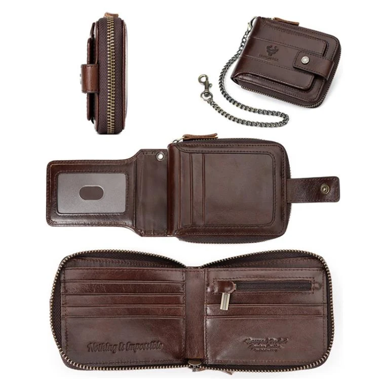 TBD06060810_B3.webp HUMERPAUL BP735 Leather Horizontal Zipper Wallet Multiple Card Slots RFID Anti-Theft Protection Men Purse - Image 4