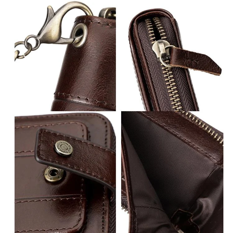 TBD06060810_B4.webp HUMERPAUL BP735 Leather Horizontal Zipper Wallet Multiple Card Slots RFID Anti-Theft Protection Men Purse - Image 5