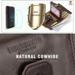 HUMERPAUL BP778 Short Leather Wallet RFID Tri-fold Double Zipper Coin Purse - Image 6