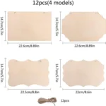 12-In-1 Wooden Hanging Sign Set With String DIY Ornaments, Handmade Craft Kits For Holiday Home Decor - Image 7