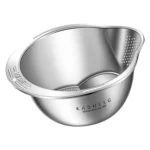 Kacheeg 304 Stainless Steel Multi-Purpose Colander, Vegetable & Rice Strainer, Washing Basket