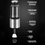 Kacheeg 70ml Transparent Pepper Grinder with Adjustable Coarse to Fine Ceramic Blades - Image 6