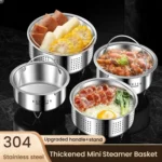Kacheeg 304 Stainless Steel Steamer Basket for Rice Cooker/Pots with Handles & Stand - Image 2