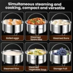 Kacheeg 304 Stainless Steel Steamer Basket for Rice Cooker/Pots with Handles & Stand - Image 5