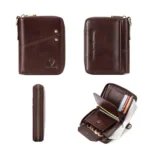 HUMERPAUL BP783 Unisex Short Leather Wallet With RFID Multi-Card Holder - Image 3