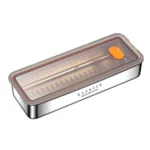 Kacheeg Stainless Steel Slim Rectangular Food Storage Container 304 Narrow Space-Saving Fridge Organizer Box